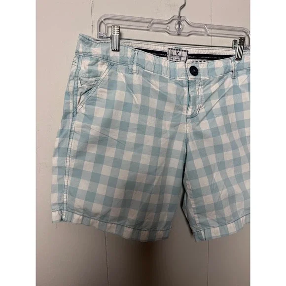 American Eagle Outfitters Women's 100% Cotton Blue Gingham Chino Shorts Size 10 - Picture 5 of 10